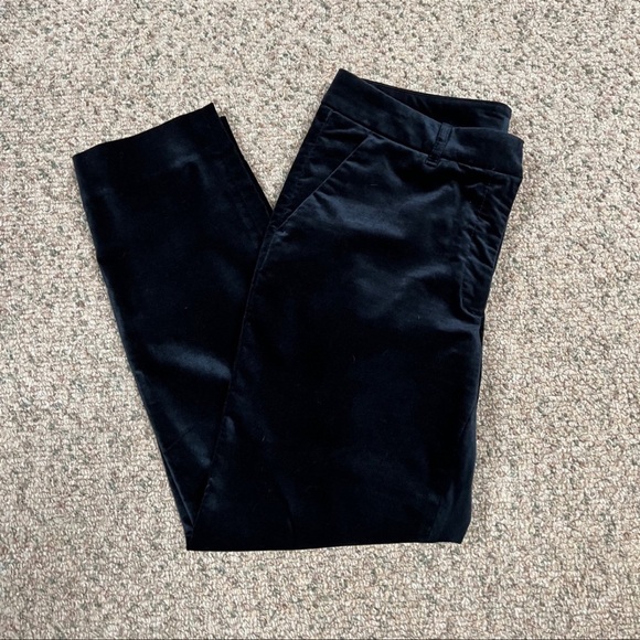 WHBM Black Velvet Slim Ankle Pants Size 10 - Picture 10 of 11